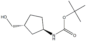 (trans-3-Hydroxymethyl-cyclopentyl)-carbamic acid tert-butyl ester Structure