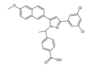 (S)-4-(1-(3-(3,5-dichlorophenyl)-5-(6-Methoxynaphthalen-2-yl)-1H-pyrazol-1-yl)ethyl)benzoic acid picture