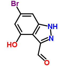 6-Bromo-4-hydroxy-1H-indazole-3-carbaldehyde结构式