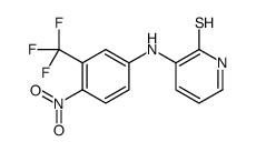 3-[4-nitro-3-(trifluoromethyl)anilino]-1H-pyridine-2-thione结构式