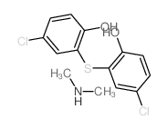 4-chloro-2-(5-chloro-2-hydroxy-phenyl)sulfanyl-phenol; N-methylmethanamine Structure