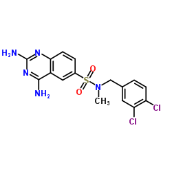 2,4-diamino-N-[(3,4-dichlorophenyl)methyl]-N-methylquinazoline-6-sulfonamide Structure