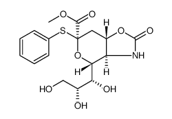 Methyl 5-N,4-O-Carbonyl-3,5-dideoxy-2-S-phenyl-2-thio-D-glycero-beta-D-galacto-2-nonulopyranosylonate structure