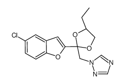 1-{[(2R,4R)-2-(5-Chloro-1-benzofuran-2-yl)-4-ethyl-1,3-dioxolan-2 -yl]methyl}-1H-1,2,4-triazole Structure