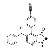 4-(3,5-dioxo-1,2-dihydro-5H-indeno[1,2-b]pyrazolo[4,3-e]pyridin-4-yl)benzonitrile Structure