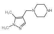 1-[(1,5-dimethyl-1H-pyrazol-4-yl)methyl]piperazine(SALTDATA: FREE) structure