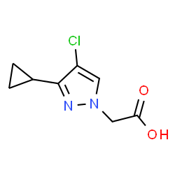 2-(4-chloro-3-cyclopropyl-pyrazol-1-yl)acetic acid structure