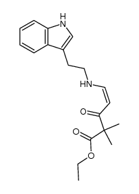 ethyl(Z)-5-[2-(3-indolyl)-ethylamino]-2,2-dimethyl-3-oxo-4-pentenoate结构式