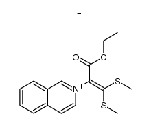 2-[1-ethoxycarbonyl-2,2-bis(methylthio)ethenyl]isoquinolinium iodide结构式