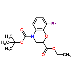 2-Ethyl 4-(2-methyl-2-propanyl) 8-bromo-2,3-dihydro-4H-1,4-benzoxazine-2,4-dicarboxylate Structure