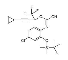 8-[tert-butyl(dimethyl)silyl]oxy-6-chloro-4-(2-cyclopropylethynyl)-4-(trifluoromethyl)-1H-3,1-benzoxazin-2-one结构式