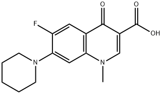 6-Fluoro-1-methyl-4-oxo-7-piperidin-1-yl-1,4-dihydroquinoline-3-carboxylic acid结构式