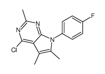 4-Chloro-7-(4-fluorophenyl)-2,5,6-trimethyl-7H-pyrrolo[2,3-d]pyri midine结构式