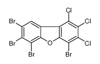 Tetrabromotrichlorodibenzofuran Structure