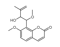 7-methoxy-8-(1'-methoxy-2'-hydroxy-3'-methyl-Δ3'-butenyl)coumarin结构式