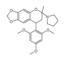 1-[6-methyl-8-(2,4,6-trimethoxyphenyl)-7,8-dihydro-[1,3]dioxolo[4,5-g]chromen-6-yl]pyrrolidine结构式