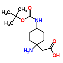 2-(1-amino-4-(tert-butoxycarbonylamino)cyclohexyl)acetic acid结构式