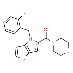[4-(2-fluorobenzyl)-4H-furo[3,2-b]pyrrol-5-yl](thiomorpholin-4-yl)methanone结构式