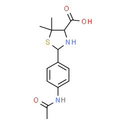 2-(4-(ACETYLAMINO)PHENYL)-5,5-DIMETHYL-1,3-THIAZOLIDINE-4-CARBOXYLIC ACID Structure