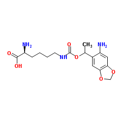 (2S)-2-amino-6-((1-(6-nitrobenzo[d][1,3]dioxol-5-yl)ethoxy)carbonylamino)hexanoic acid picture