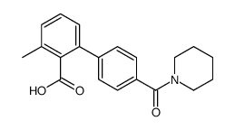 2-methyl-6-[4-(piperidine-1-carbonyl)phenyl]benzoic acid Structure