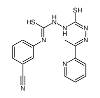 1-(3-cyanophenyl)-3-[[(E)-1-pyridin-2-ylethylideneamino]carbamothioylamino]thiourea Structure