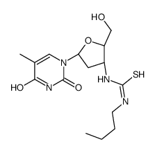 1-butyl-3-[(2S,3S,5R)-2-(hydroxymethyl)-5-(5-methyl-2,4-dioxopyrimidin-1-yl)oxolan-3-yl]thiourea结构式