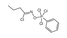 N-((trichloro(phenyl)-5-phosphanyl)oxy)butyrimidoyl chloride Structure