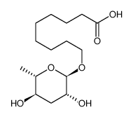 9-(((2R,3R,5R,6S)-3,5-dihydroxy-6-methyltetrahydro-2H-pyran-2-yl)oxy)nonanoic acid结构式