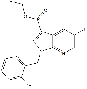 ethyl 5-fluoro-1-(2-fluorobenzyl)-1H-pyrazolo[3,4-b]pyridine-3-carboxylate结构式