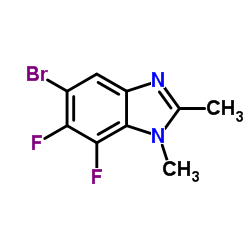 5-Bromo-6,7-difluoro-1,2-dimethyl-1H-benzimidazole Structure