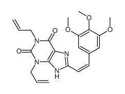 1,3-bis(prop-2-enyl)-8-[(E)-2-(3,4,5-trimethoxyphenyl)ethenyl]-7H-purine-2,6-dione结构式