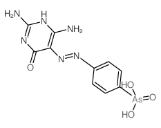 4-((2,4-diamino-6-hydroxy-5-pyrimidinyl)diazenyl)phenylarsonic acid结构式