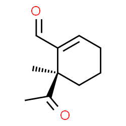 1-Cyclohexene-1-carboxaldehyde, 6-acetyl-6-methyl-, (R)- (9CI)结构式