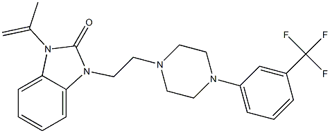 1-(prop-1-en-2-yl)-3-(2-(4-(3-(trifluoromethyl)phenyl)piperazin-1-yl)ethyl)-1H-benzo[d]imidazol-2(3H)-one结构式