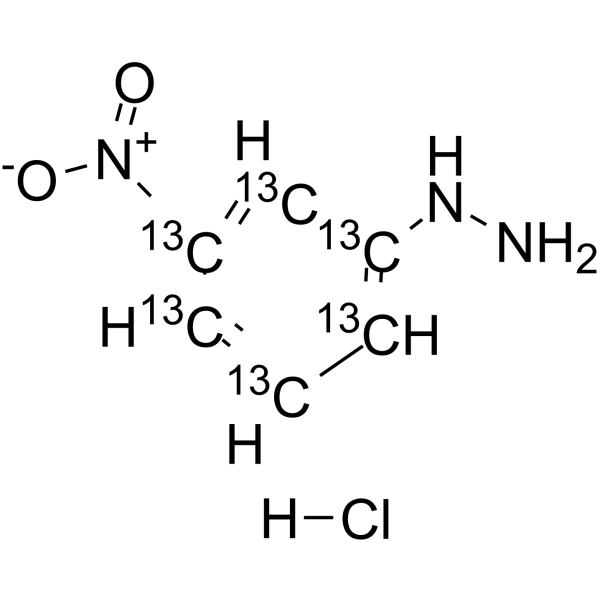 3-Nitrophenylhydrazine-13C6 hydrochloride结构式