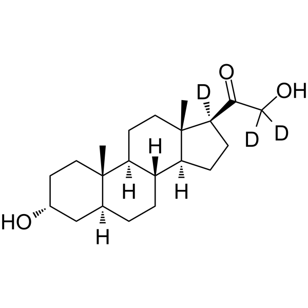 3α,21-Dihydroxy-5α-pregnan-20-one-d3结构式