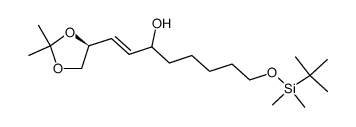 (1E)-1-[3,3-dimethyl-(2,4-dioxolanyl)-8-(1,1,2,2-tetramethyl)-1-silapropoxy]oct-1-en-3-ol结构式