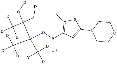 (2-Methyl-5-morpholino-d11)-thiophene-3-boronic acid pinacol ester结构式