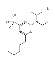3-[butan-2-yl-[4-pentyl-6-(trichloromethyl)-1,3,5-triazin-2-yl]amino]propanenitrile Structure