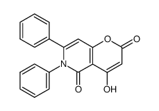 4-hydroxy-6,7-diphenyl-pyrano[3,2-c]pyridine-2,5(6H)-dione结构式