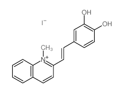 Quinolinium,2-[2-(3,4-dihydroxyphenyl)ethenyl]-1-methyl-, iodide (1:1)结构式