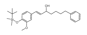 (E)-1-(4-((tert-butyldimethylsilyl)oxy)-3-methoxyphenyl)-7-phenylhept-1-en-3-ol结构式