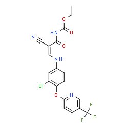 ETHYL N-[3-(3-CHLORO-4-([5-(TRIFLUOROMETHYL)-2-PYRIDINYL]OXY)ANILINO)-2-CYANOACRYLOYL]CARBAMATE结构式