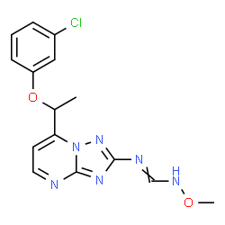 N-(7-[1-(3-CHLOROPHENOXY)ETHYL][1,2,4]TRIAZOLO[1,5-A]PYRIMIDIN-2-YL)-N'-METHOXYIMINOFORMAMIDE结构式