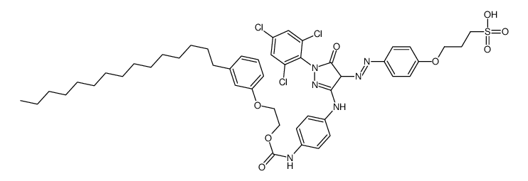 3-[4-[[5-oxo-3-[4-[2-(3-pentadecylphenoxy)ethoxycarbonylamino]anilino]-1-(2,4,6-trichlorophenyl)-4H-pyrazol-4-yl]diazenyl]phenoxy]propane-1-sulfonic acid Structure