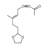 acetic acid,5-(1,3-dioxolan-2-yl)-3-methylpent-2-en-1-ol结构式