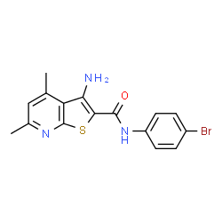 3-Amino-N-(4-bromophenyl)-4,6-dimethylthieno[2,3-b]pyridine-2-carboxamide结构式