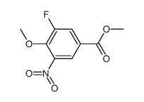 3-fluoro-4-methoxy-5-nitro-benzoic acid methyl ester结构式