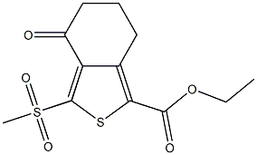 Benzo[c]thiophene-1-carboxylic acid, 4,5,6,7-tetrahydro-3-(methylsulfonyl)-4-oxo-, ethyl ester结构式